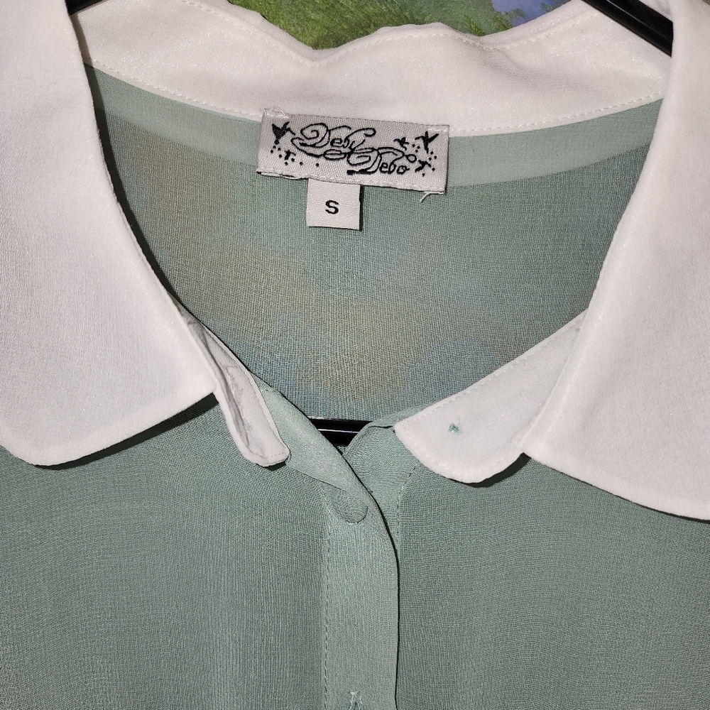 NWOT Deby Debo Mint Green Mesh Pleated Mini Dress - Picture 10 of 12